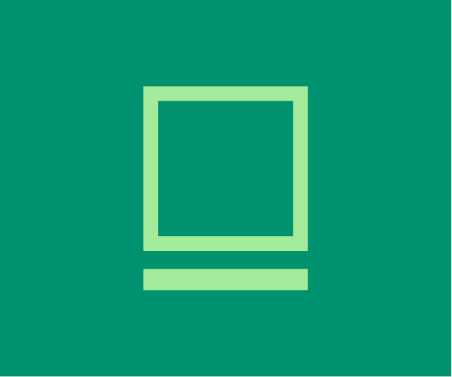 Light green Blank Boxx square mark on a deep green background