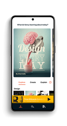 Explore home screen showing a featured Design Every Day story